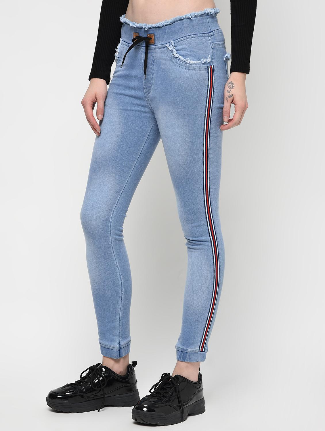 frayed detail side taped jogger - 16029786 - Zoom Image - 3