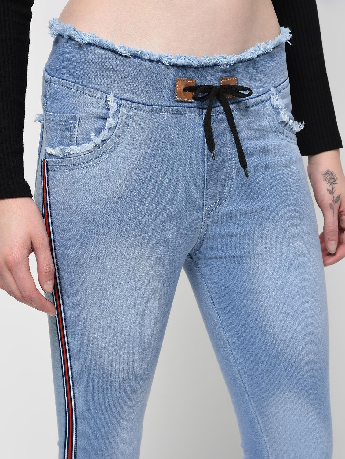 frayed detail side taped jogger - 16029786 - Zoom Image - 5