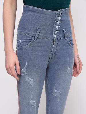 side taped distressed jeans - 16029812 - Standard Image - 5