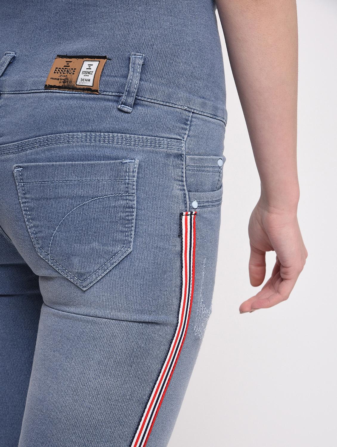 side taped distressed jeans - 16029812 - Zoom Image - 6