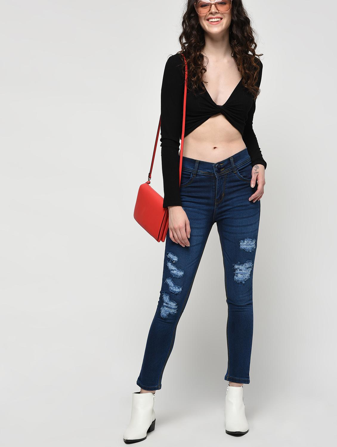 stone washed distressed jeans - 16029813 - Zoom Image - 4