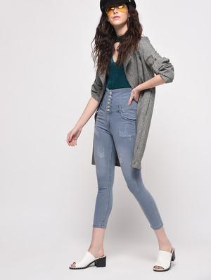 high rise distressed crop jeans - 16029816 - Standard Image - 2