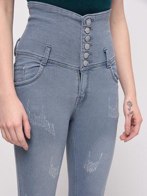 high rise distressed crop jeans - 16029816 - Standard Image - 5