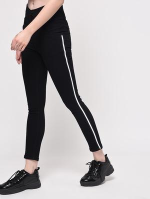 side taped high rise jeans - 16029817 - Standard Image - 3