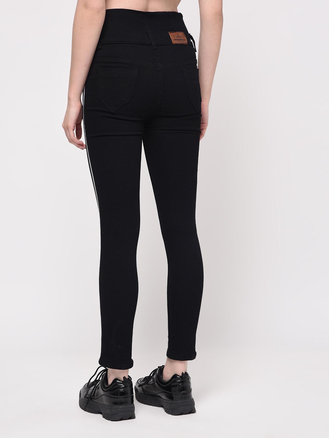 side taped high rise jeans - 16029817 - Zoom Image - 4