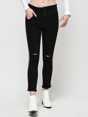 knee slit side taped jeans - 16029820 - Standard Image - 2