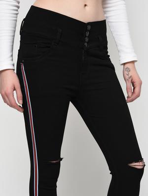 knee slit side taped jeans - 16029820 - Standard Image - 5