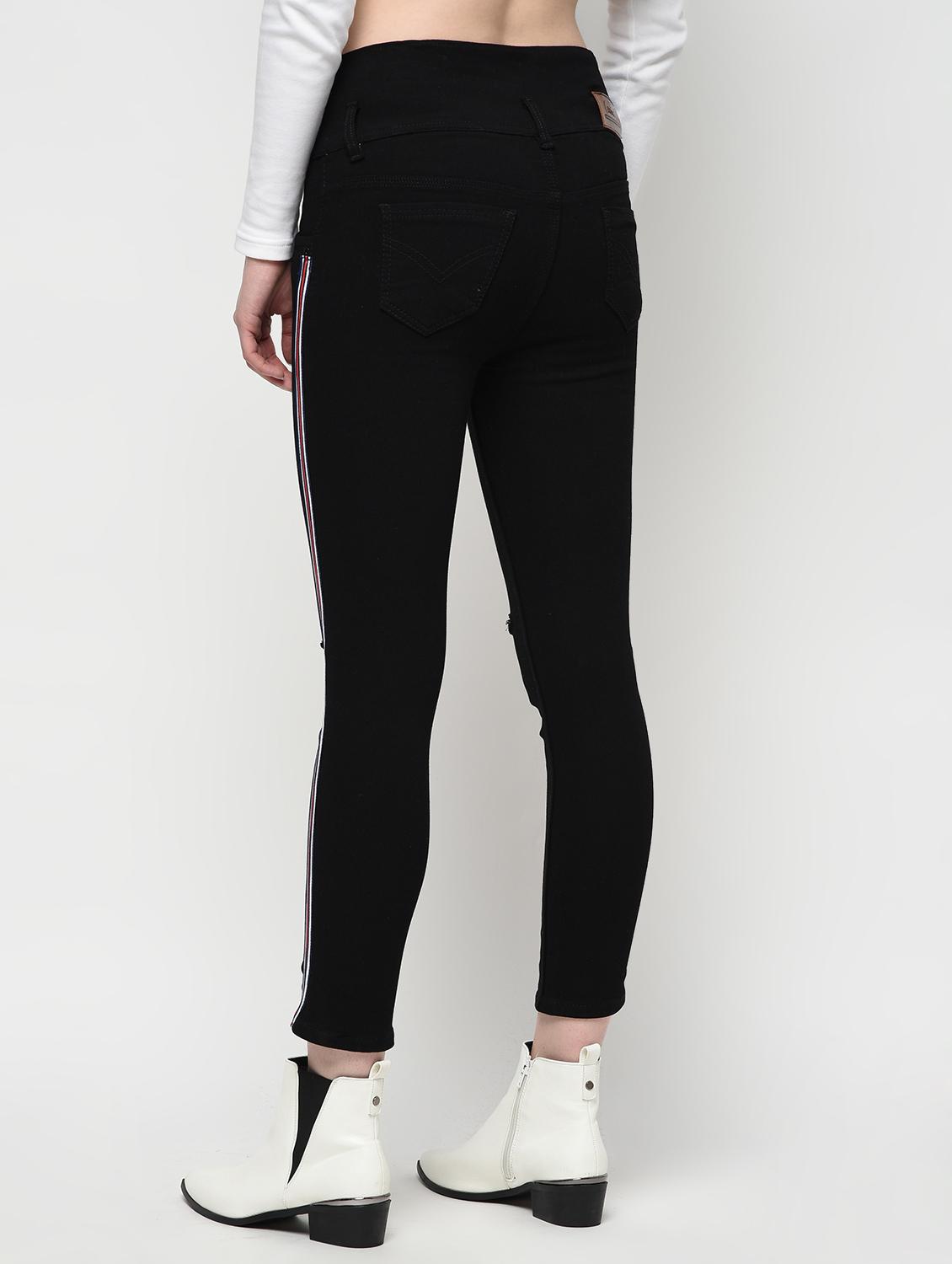 knee slit side taped jeans - 16029820 - Zoom Image - 4