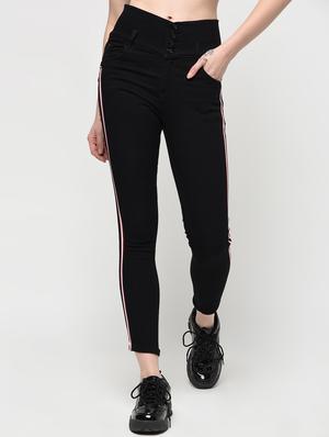 side taped high rise jeans - 16029821 - Standard Image - 2