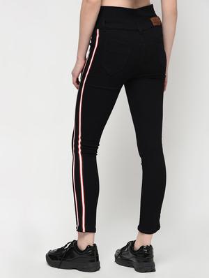 side taped high rise jeans - 16029821 - Standard Image - 4