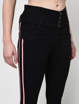 side taped high rise jeans - 16029821 - Standard Image - 5
