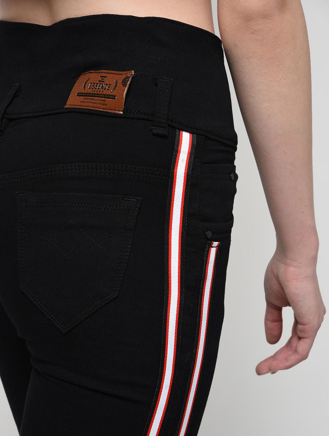 side taped high rise jeans - 16029821 - Zoom Image - 6
