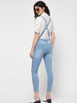 side taped distressed dungaree - 16029927 - Standard Image - 4