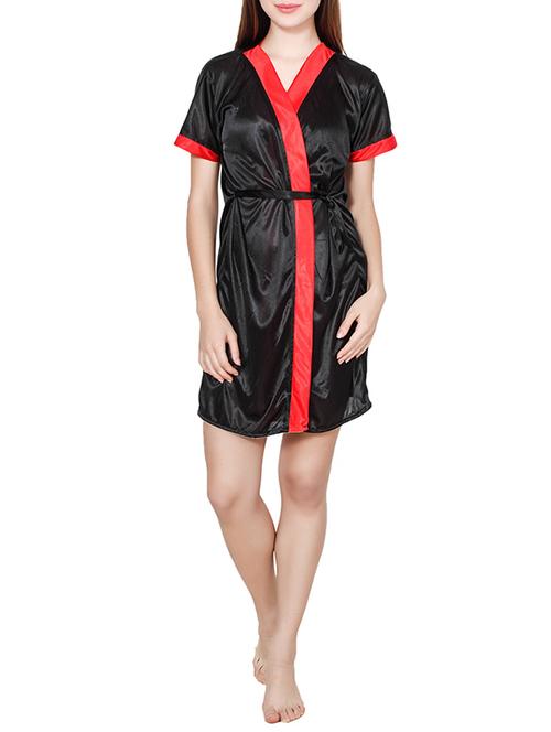 contrast detail sleepwear robe - 16039292 - Standard Image - 1