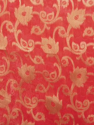 self-design chanderi dupatta with fringes - 16039384 - Standard Image - 2