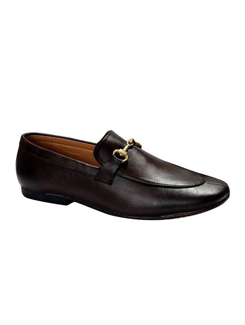 brown leatherette slipons - 16039463 - Standard Image - 1