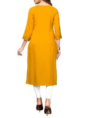 embroidered straight kurta - 16039471 - Standard Image - 3