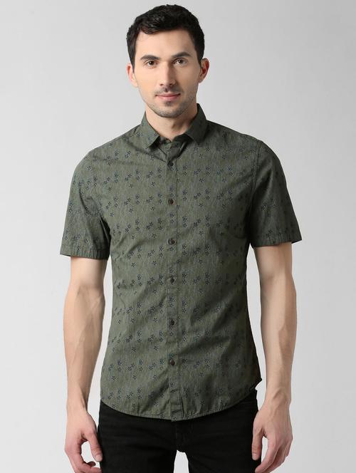 green printed casual shirt - 16040219 - Very Small Image - 1