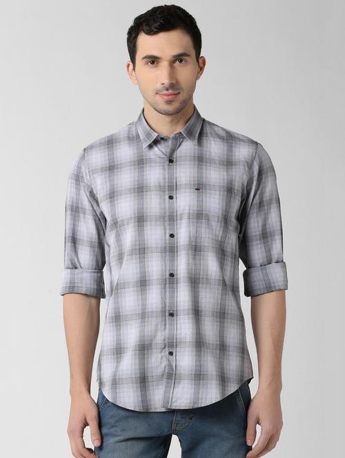 grey printed casual shirt - 16040235 - Standard Image - 1