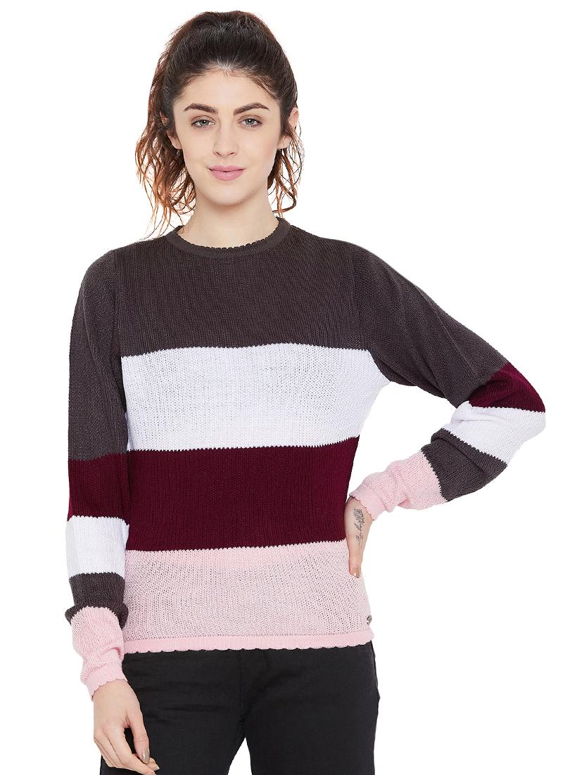 crew neck striped pullover - 16040294 - Zoom Image - 1