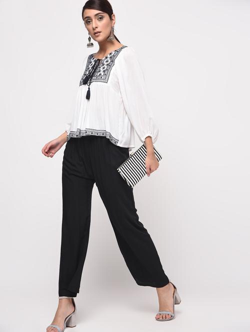 high rise solid palazzo - 16040731 - Standard Image - 1