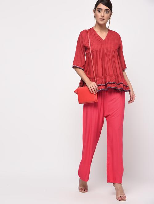 high rise solid palazzo - 16040736 - Standard Image - 1