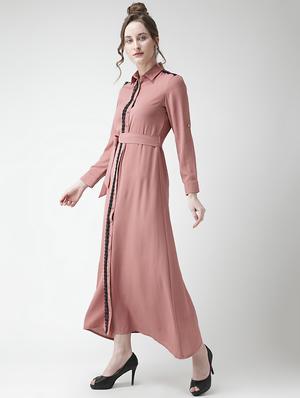 lace trim button up maxi dress - 16041176 - Standard Image - 2