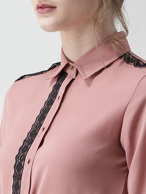 lace trim button up maxi dress - 16041176 - Standard Image - 4