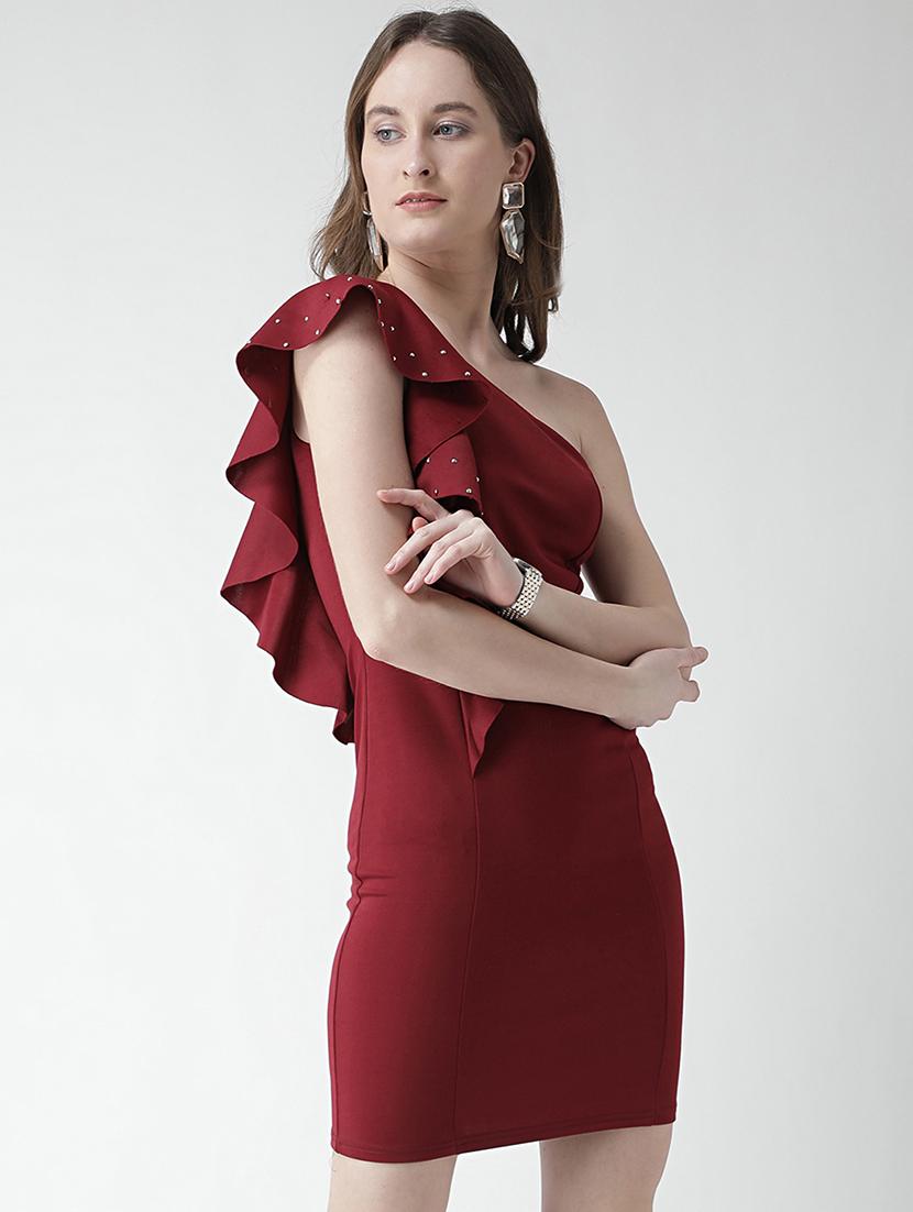ruffled single shoulder sheath dress - 16041177 - Zoom Image - 2