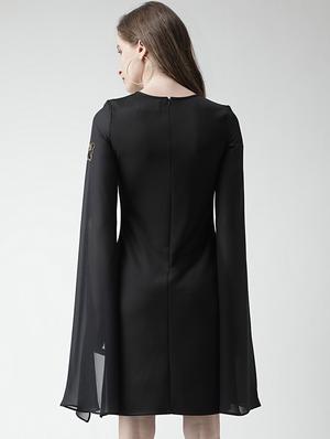 slit sleeved embellished sheath dress - 16041180 - Standard Image - 3