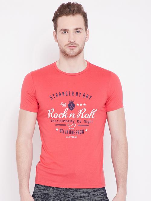 red typographic chest print tshirt - 16041696 - Standard Image - 1