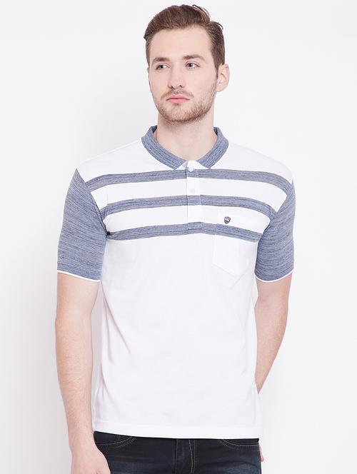 white striped polo t-shirt - 16041797 - Standard Image - 1
