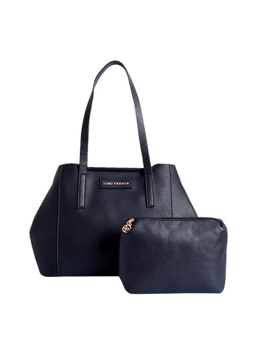 black leatherette (pu) hobo handbag and pouch combo - 16042390 - Very Small Image - 1