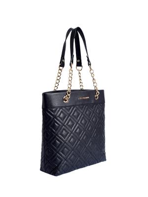black leatherette (pu) regular handbag - 16042424 - Standard Image - 4