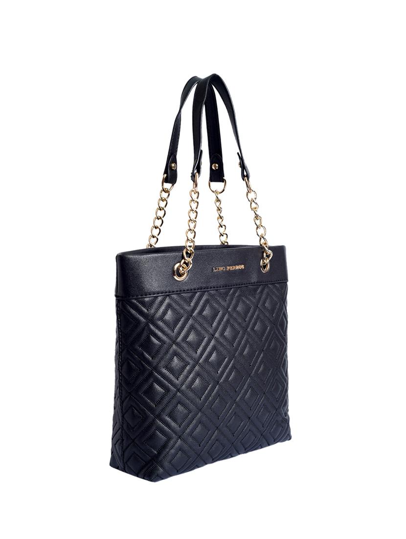 black leatherette (pu) regular handbag - 16042424 - Zoom Image - 4