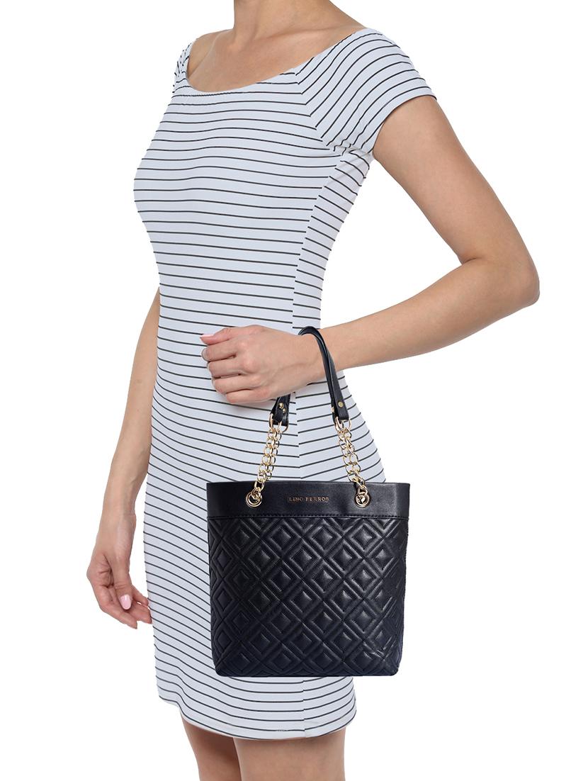 black leatherette (pu) regular handbag - 16042424 - Zoom Image - 5