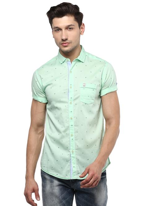 green printed casual shirt - 16043211 - Very Small Image - 1