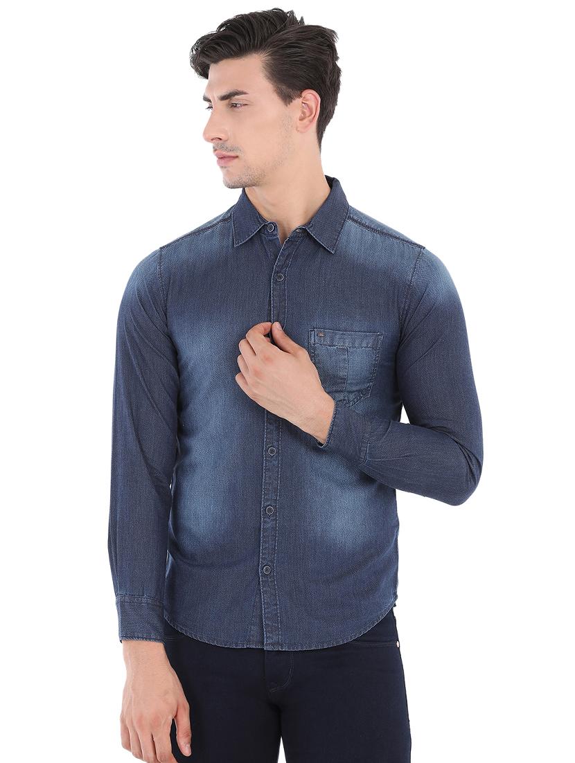 blue faded casual shirt - 16043422 - Zoom Image - 1
