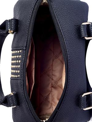 black leatherette (pu) fashion satchel - 16044109 - Standard Image - 3