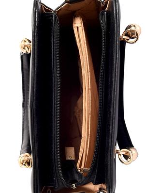 black leatherette (pu) satchel - 16044275 - Standard Image - 3