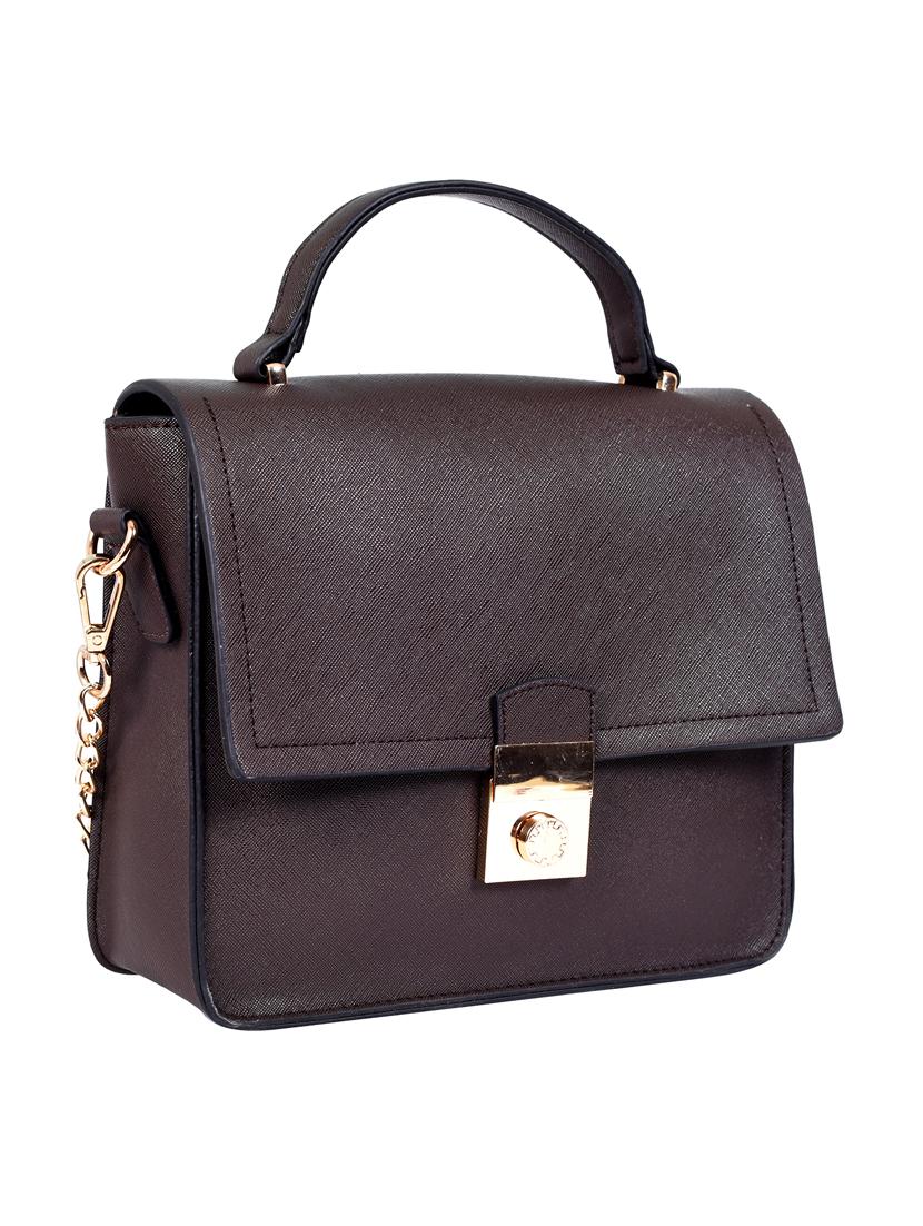 brown leatherette (pu) sling bag - 16044399 - Zoom Image - 4