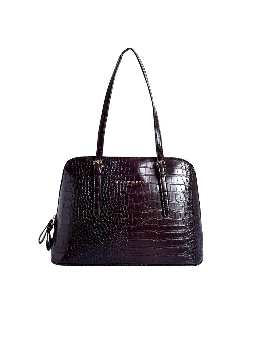 brown leatherette (pu) handbag - 16044493 - Zoom Image - 1