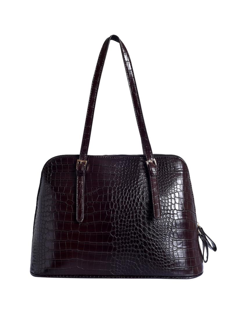 brown leatherette (pu) handbag - 16044493 - Zoom Image - 2
