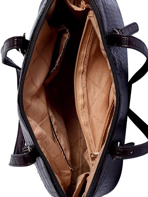 brown leatherette (pu) handbag - 16044493 - Zoom Image - 3