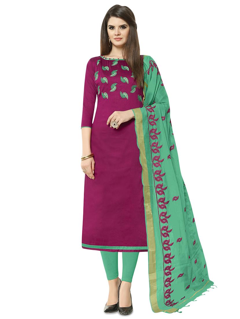 embroidered straight unstitched suit - 16044810 - Zoom Image - 1