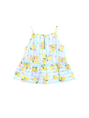 shoulder strap floral striped top - 16044896 - Standard Image - 2