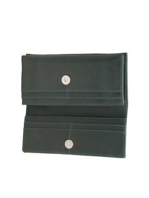 green leatherette (pu) fold over clutch - 16045177 - Standard Image - 3