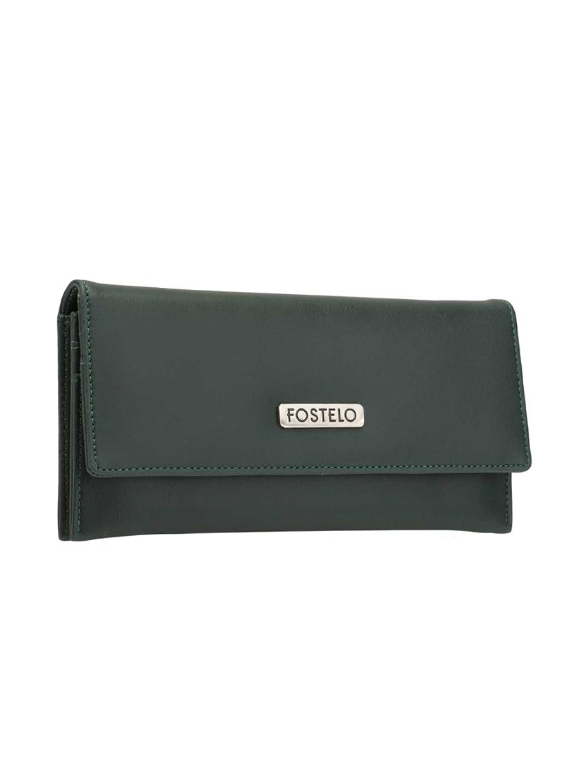 green leatherette (pu) fold over clutch - 16045177 - Zoom Image - 4