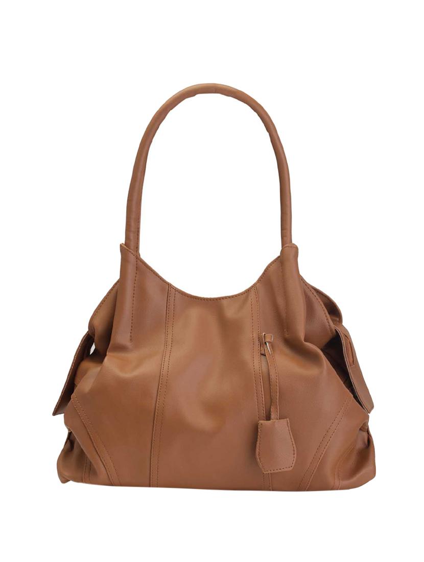 tan leatherette (pu) regular handbag - 16045190 - Zoom Image - 1