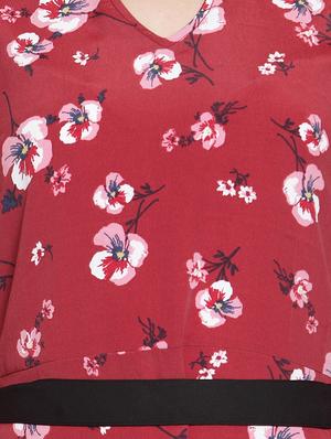 contrast tie knot floral a-line dress - 16045593 - Standard Image - 5
